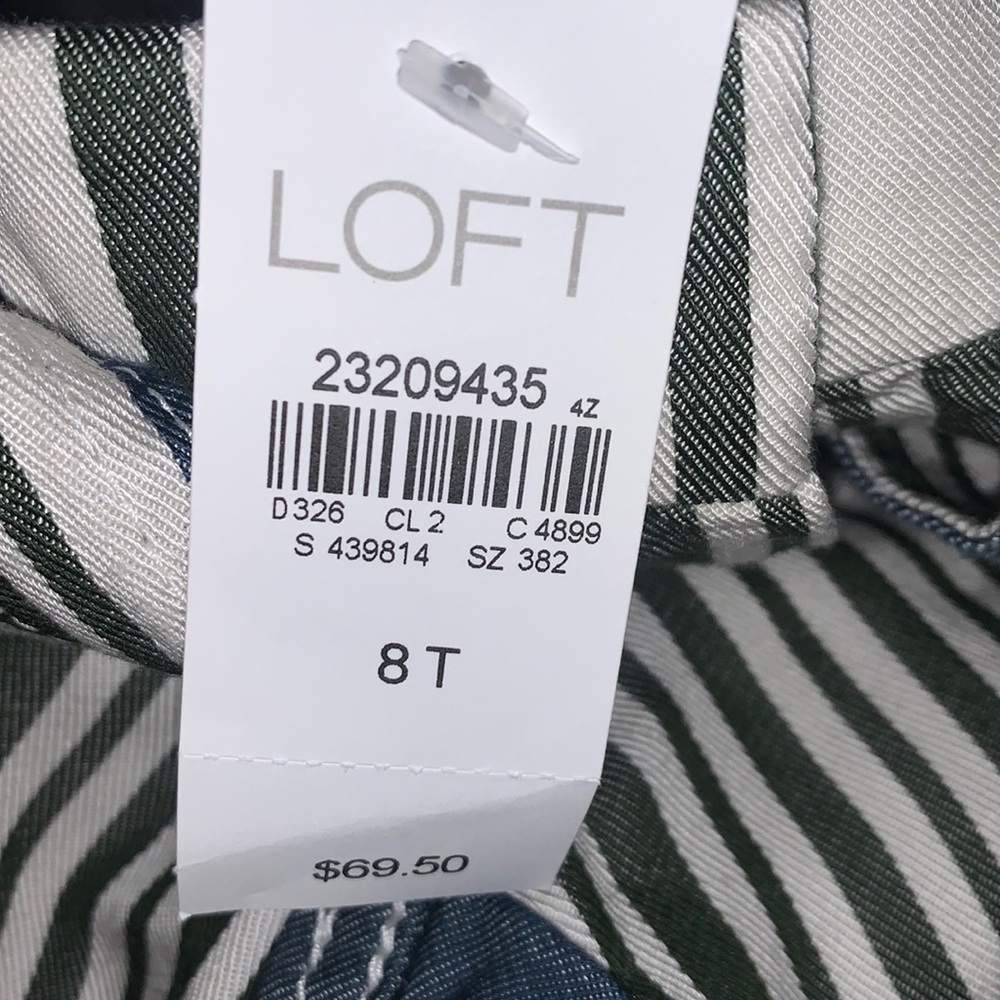 Ann Taylor LOFT | High-Rise Striped Zip Ankle‎ Joggers in 100% Lyocell - Picture 11 of 14